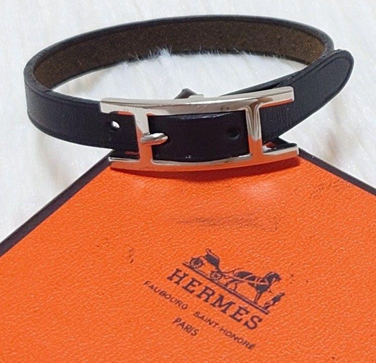 HERMES 【超美品】エルメス アピ3 ブラック 4重ブレスレット M