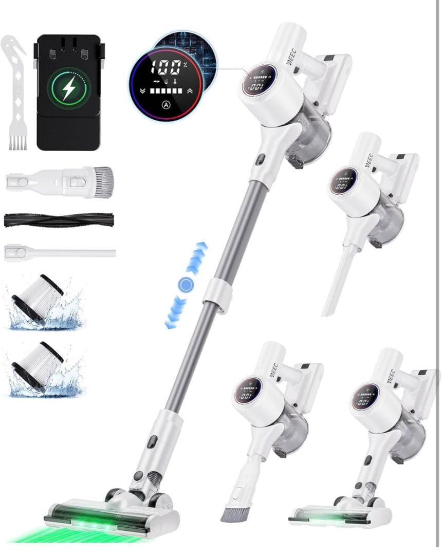 掃除機 コードレス【6月新登場！業界革新！AI汚れ自動検知＆55Kpa超強力吸引