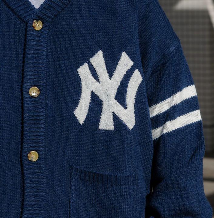 安い定番人気 Perushu×MLB レタードカーディガン 青 fzJom-m30363827948 人気SALE本物保証