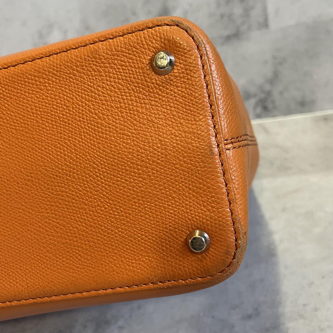 美品　カステルバジャック カルネ 2wayトートバッグ 032512 オレンジ
