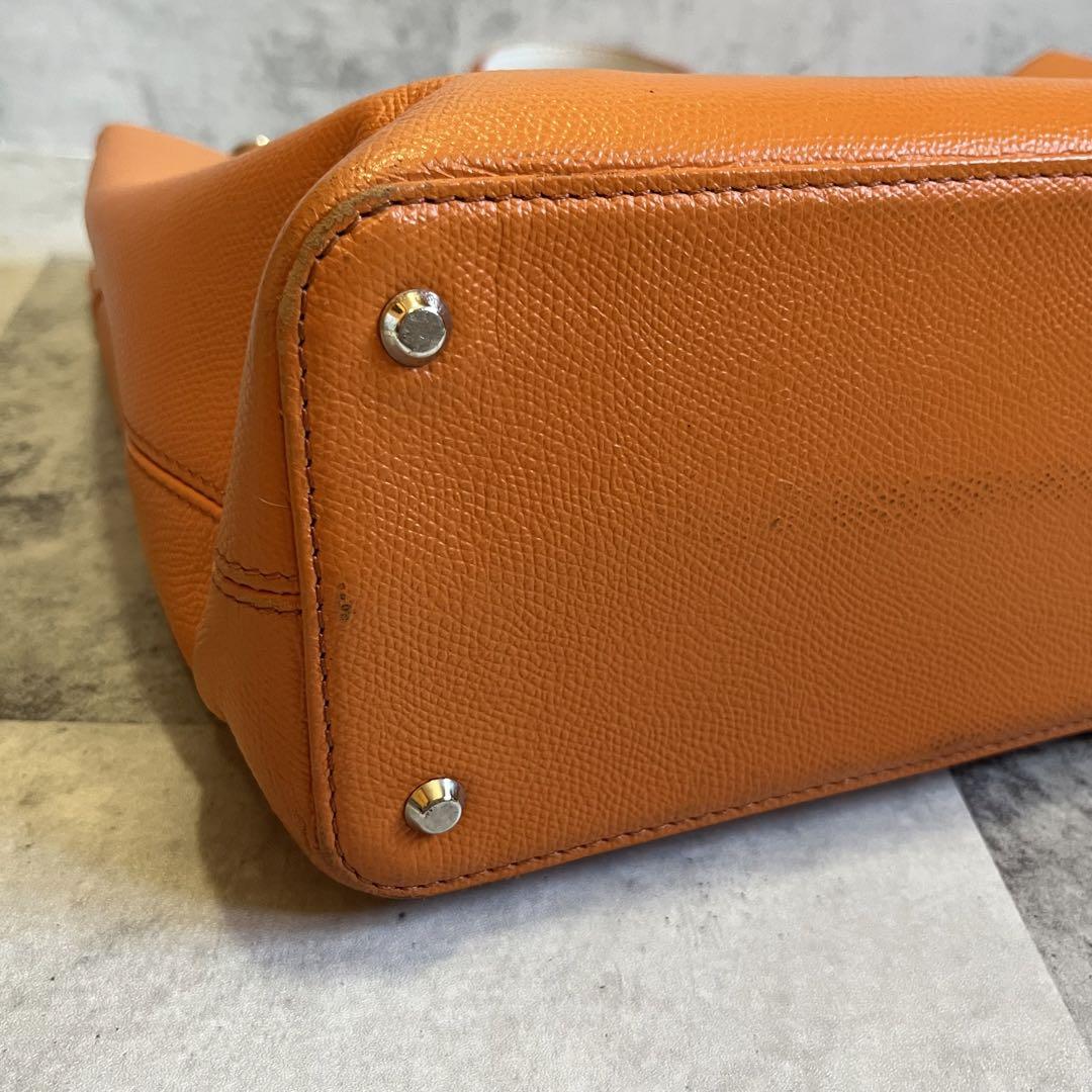美品　カステルバジャック カルネ 2wayトートバッグ 032512 オレンジ