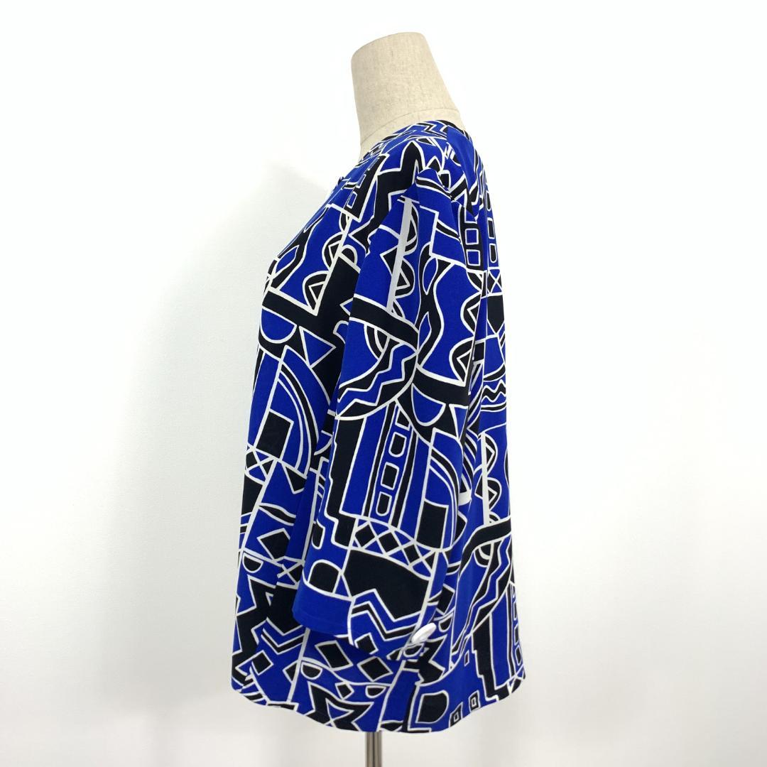 LA6449 ジバンシー 総柄 長袖ブラウス ジャラケット ブルー 13