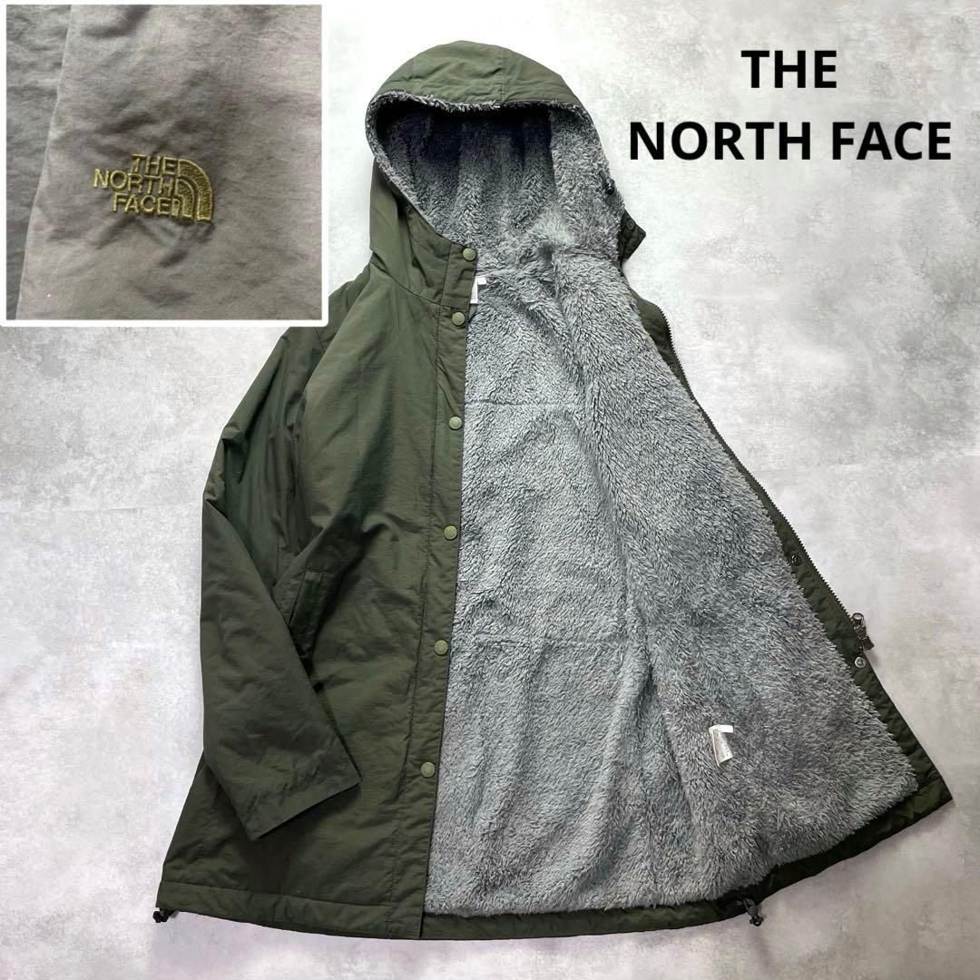 ノースフェイス コンパクトノマドコート カーキ グレー M レディース ボアM・THE NORTH FACE