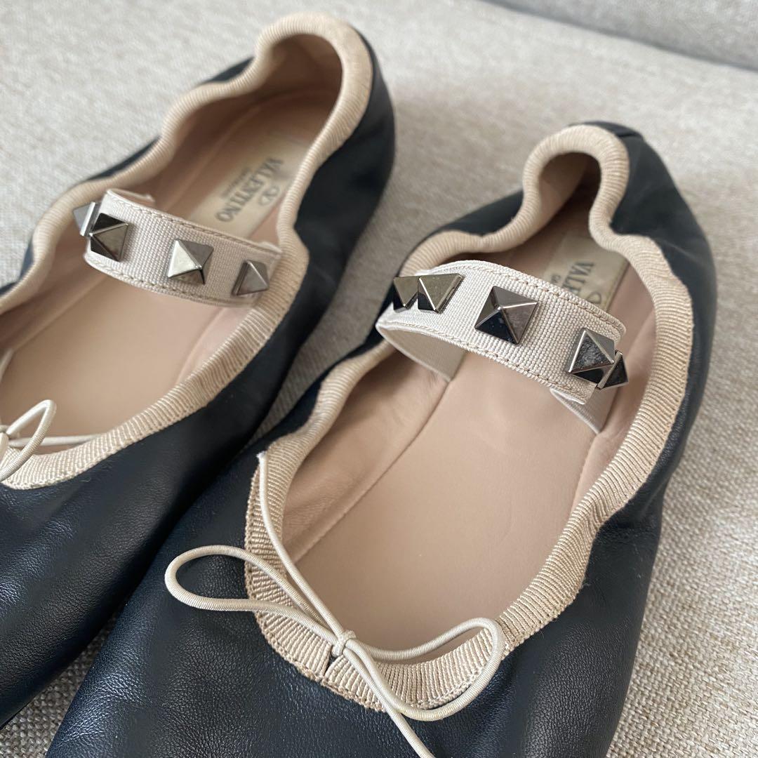 VALENTINO☆セール♪ ロックスタッズバレリーナ☆ブラック36