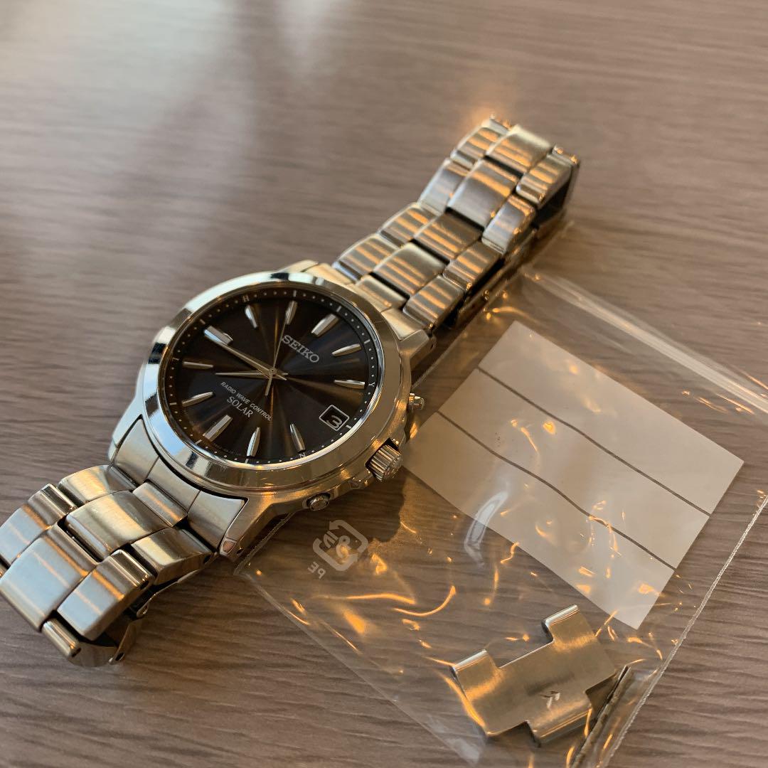 格安国産 SEIKO 電波ソーラー ブラックダイヤル ステンレスブレスレット IJjEF-m30374308710 限定SALE大得価