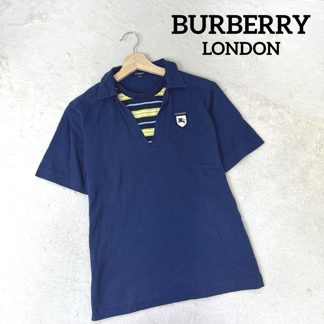 【SALE／10%OFF BURBERRY LONDON 刺繍ワッペンロゴ ポロシャツ 半袖 バーバリー トップス