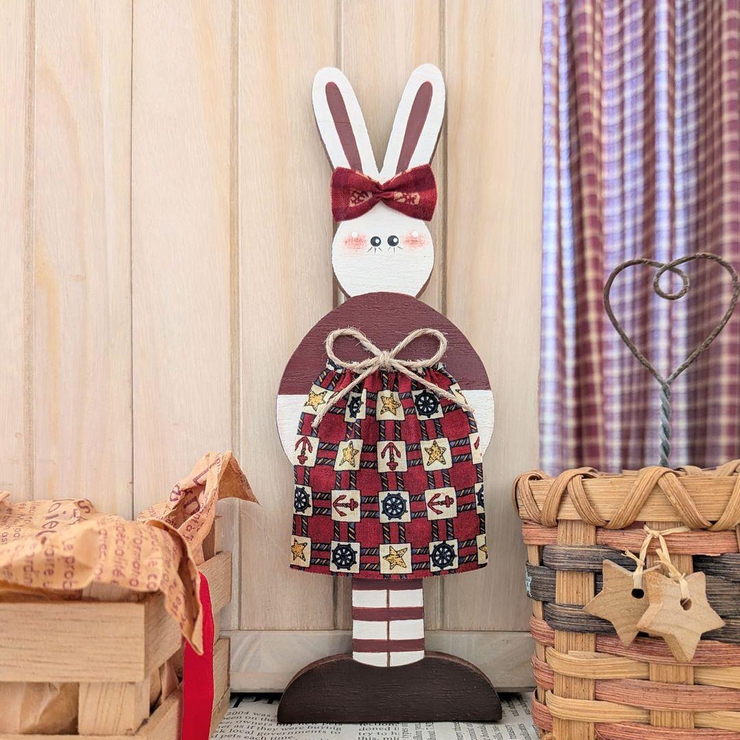 トールペイント作品　うさぎのカントリーボックス　カントリー雑貨 トールペイント作品 うさぎのカントリーボックス カントリー雑貨