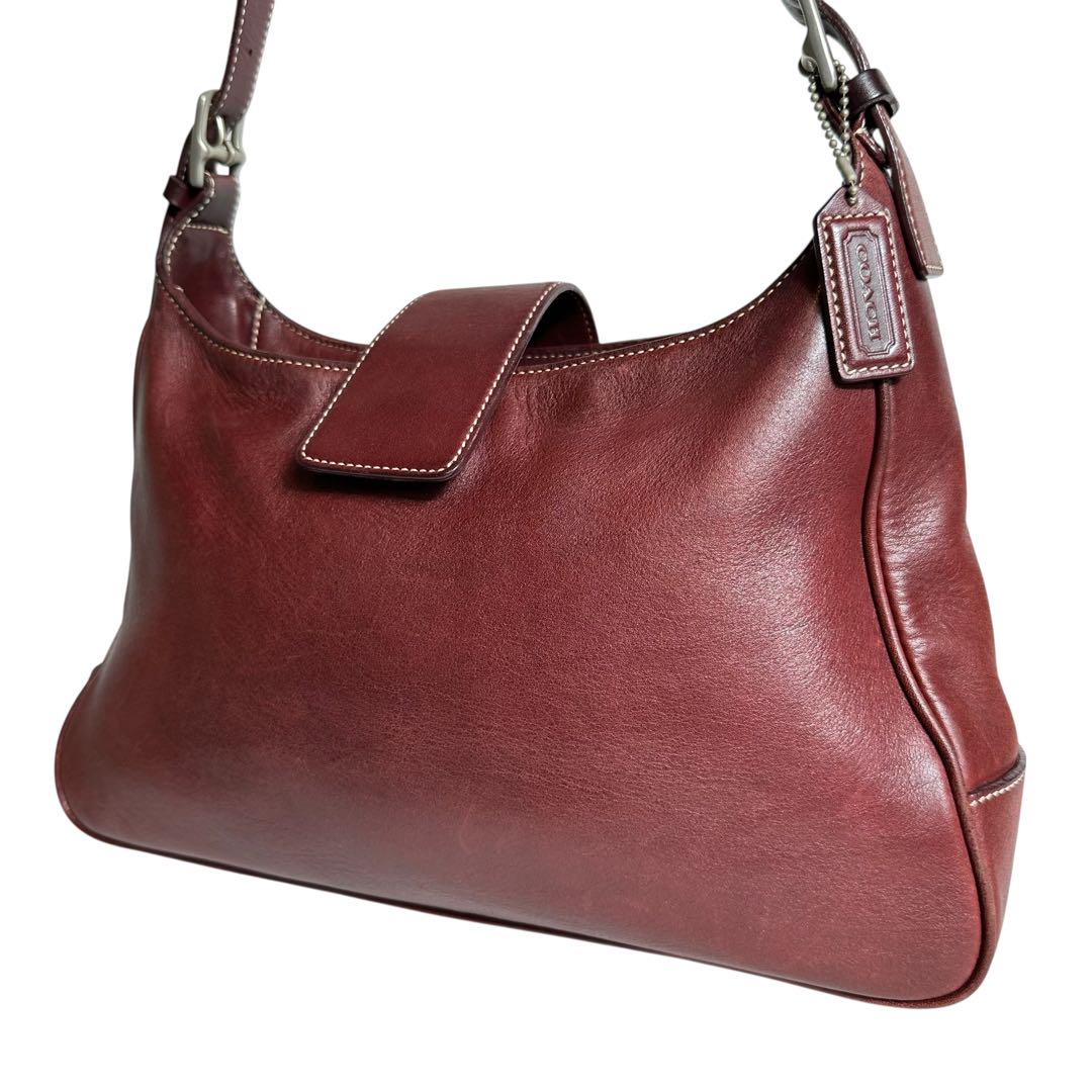 coach コーチ ショルダーバッグ オールレザー ワインレッド