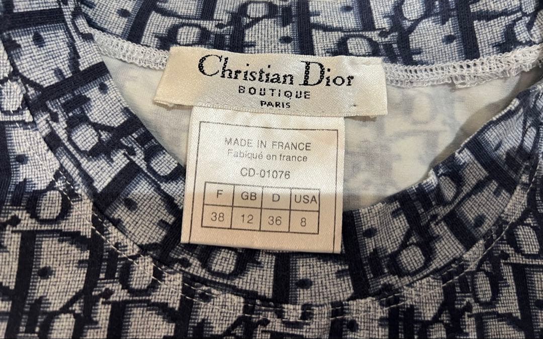 Dior ︎オブリーク柄ロゴノースリーブトップスS・Christian