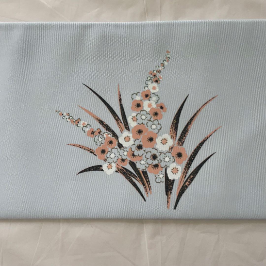 新品未使用品　名古屋帯　蝶々　水色　010