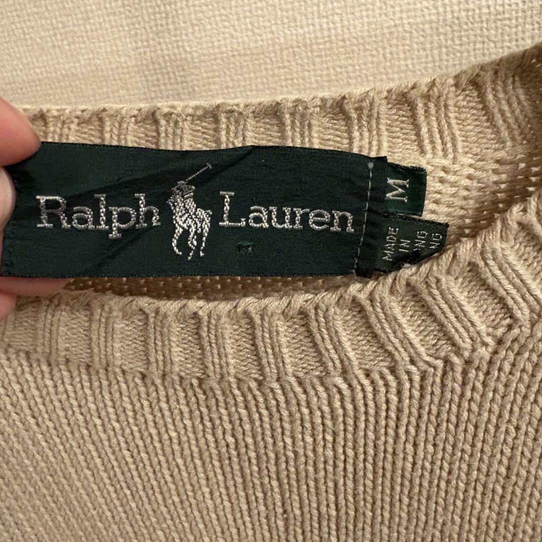ラルフローレン Ralph Lauren ニットT 半袖 ベージュ / サイズM