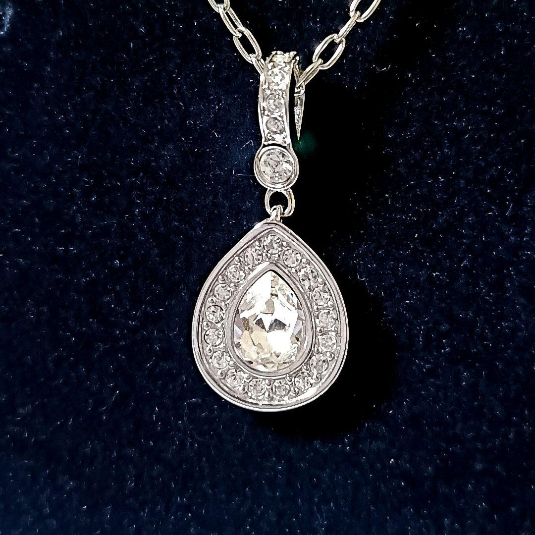 スワロフスキー♥ネックレス ドロップ シルバー 美品 SWAROVSKI