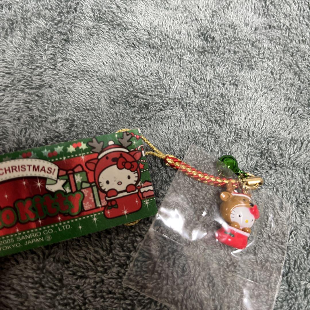 キティ 根付け ストラップ ベアー物語 クリスマスブーツ 2002 HELLO KITTY ハローキティ 清里バージョン 根付け ストラップ 牛