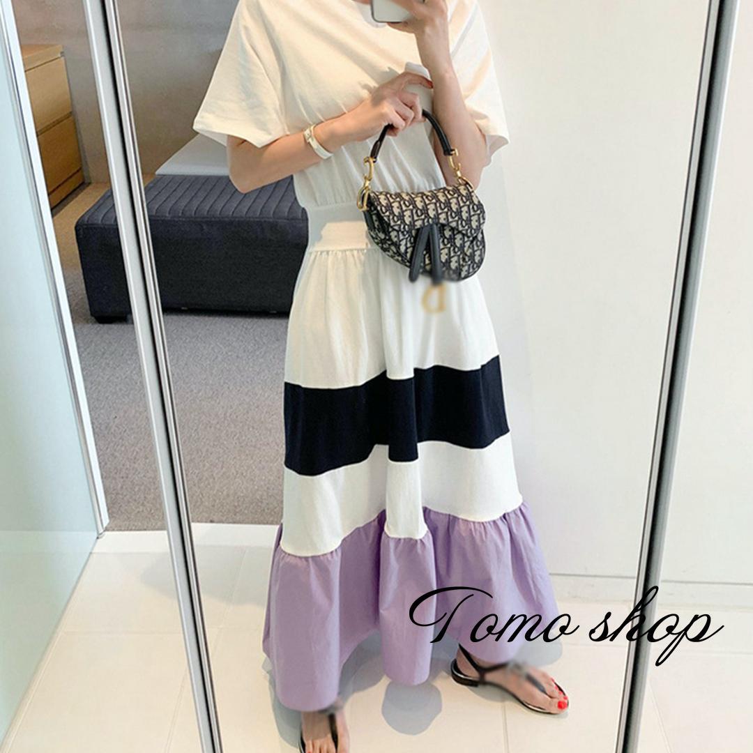 メルカリ 新品 Tシャツマキシワンピース 夏服 韓国 半袖 白 黒 ロングワンピース 3 680 中古や未使用のフリマ