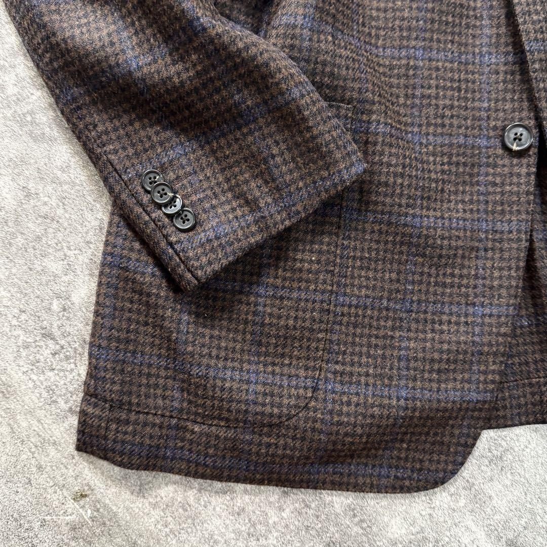 トゥモローランド　ピルグリム　ゼニア　ジャケット　シルク　チェック　ブラウン系 HORIZON TWILL シングルブレステッド2Bジャケット E.Zegna