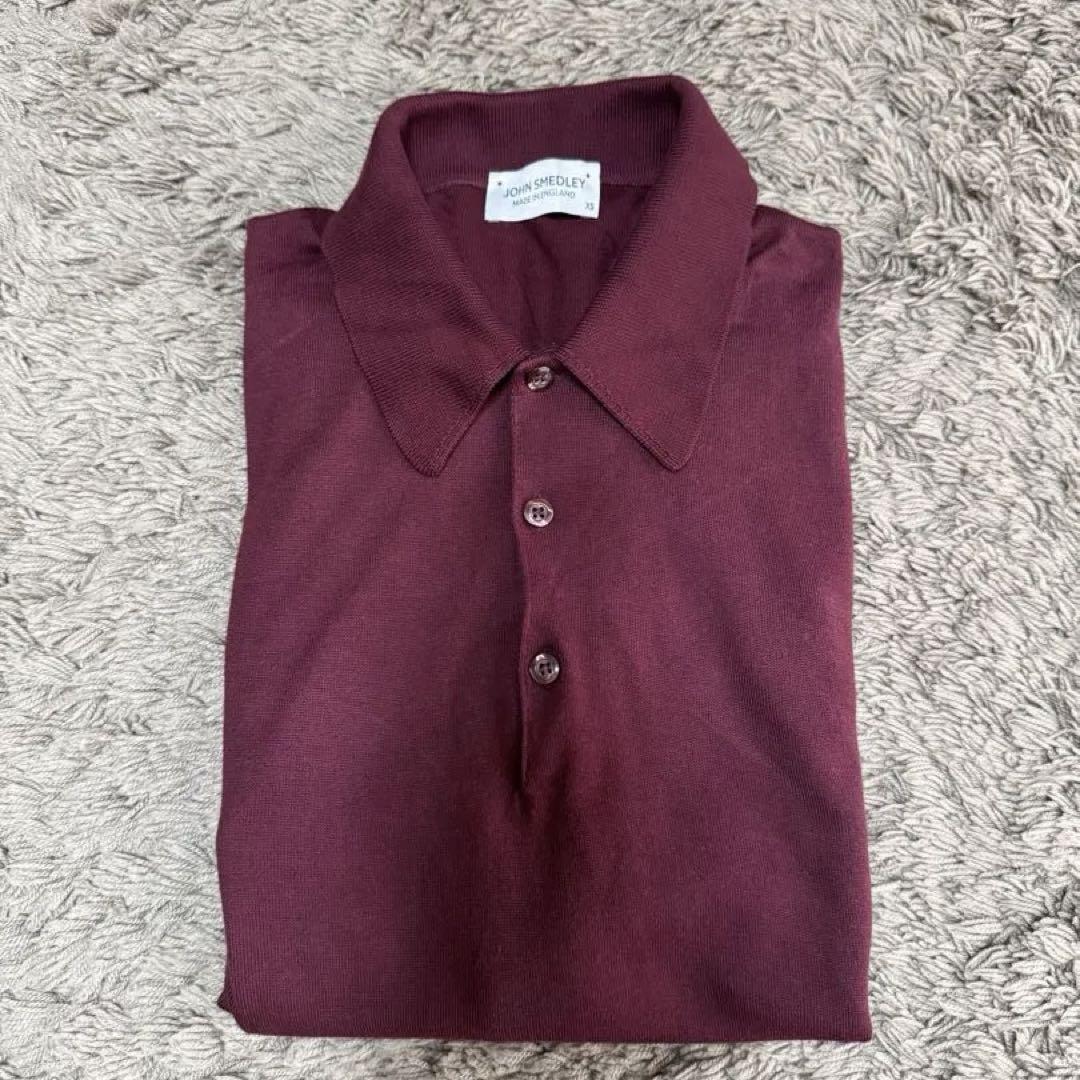 john smedley ジョンスメドレー エンジ　半袖 ポロ