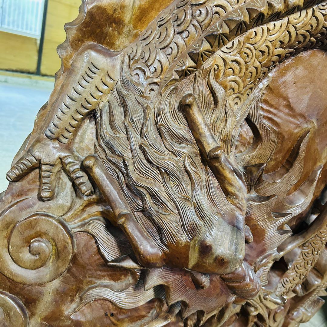 山口県」2m超 超大型 木彫り 龍3頭＆虎＆大蛇＆鷲（バリ 原人の