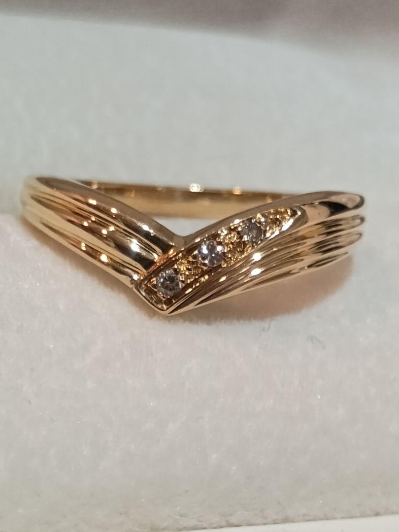 ジュエリーマキ K18 YG ダイヤモンド リング ダイヤ 0.03ct 指輪