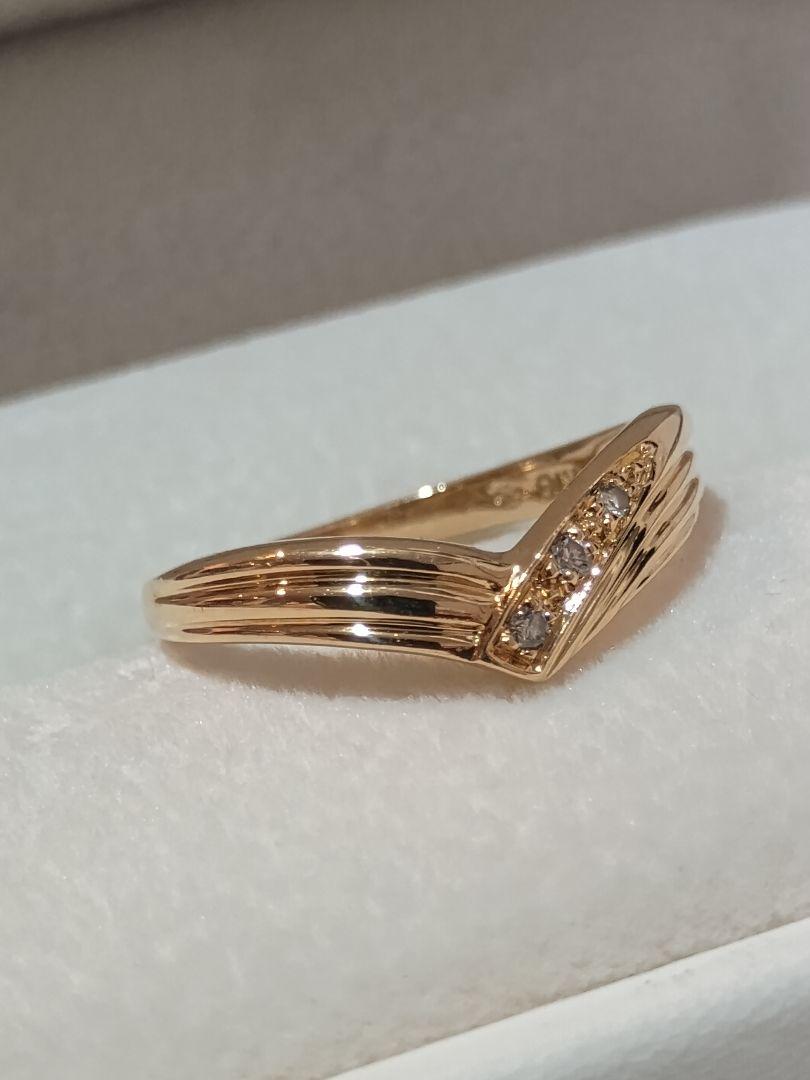 ジュエリーマキ K18 YG ダイヤモンド リング ダイヤ 0.03ct 指輪