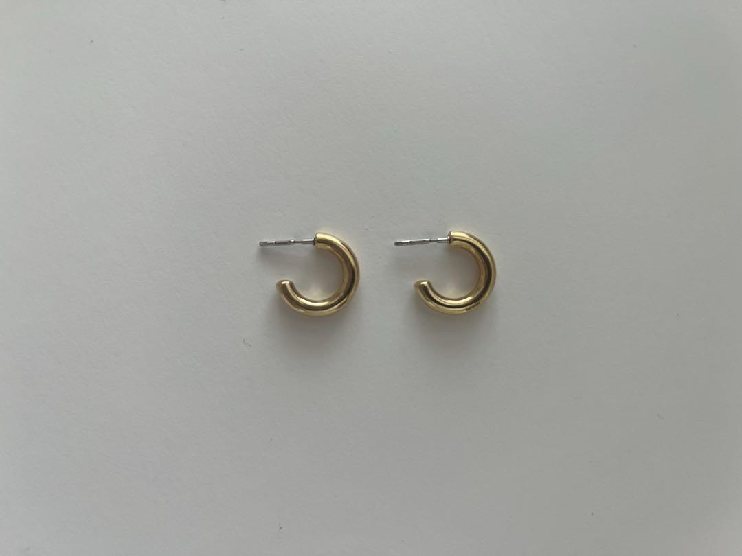 BAQLESS イエローゴールドフープピアス