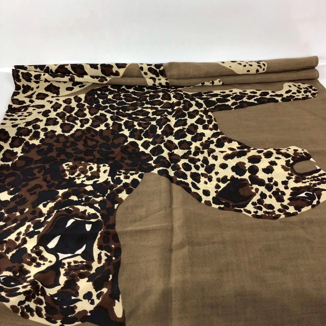 Yves Saint Laurent イヴサンローラン レオパード柄 シルク混