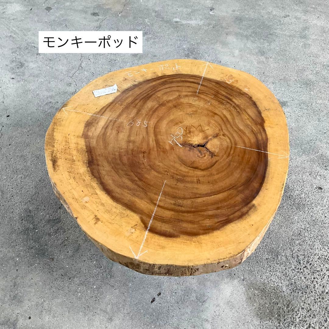 502.モンキーポッド　輪切り　一枚板　木材　素材　無垢材　DIYサイドテーブル