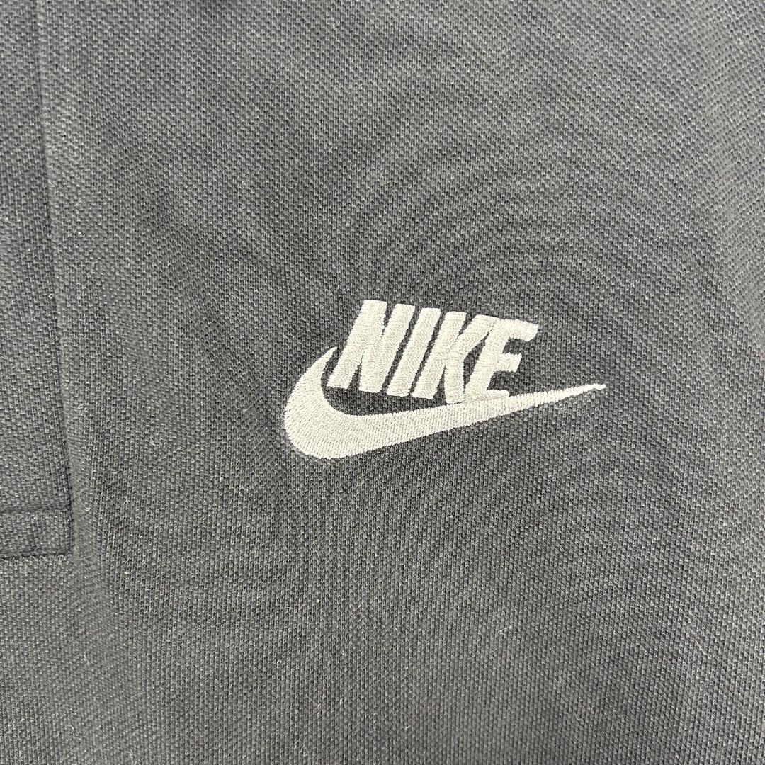 00s NIKE ナイキ ワンポイントロゴ刺繍入り ポロシャツ ブラック