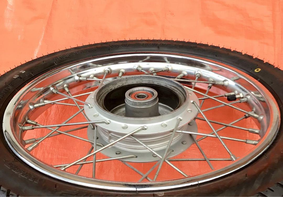 スーパーカブプロ・クロスカブ50 【前後ホイール】 新品タイヤ・ブレーキパネル付