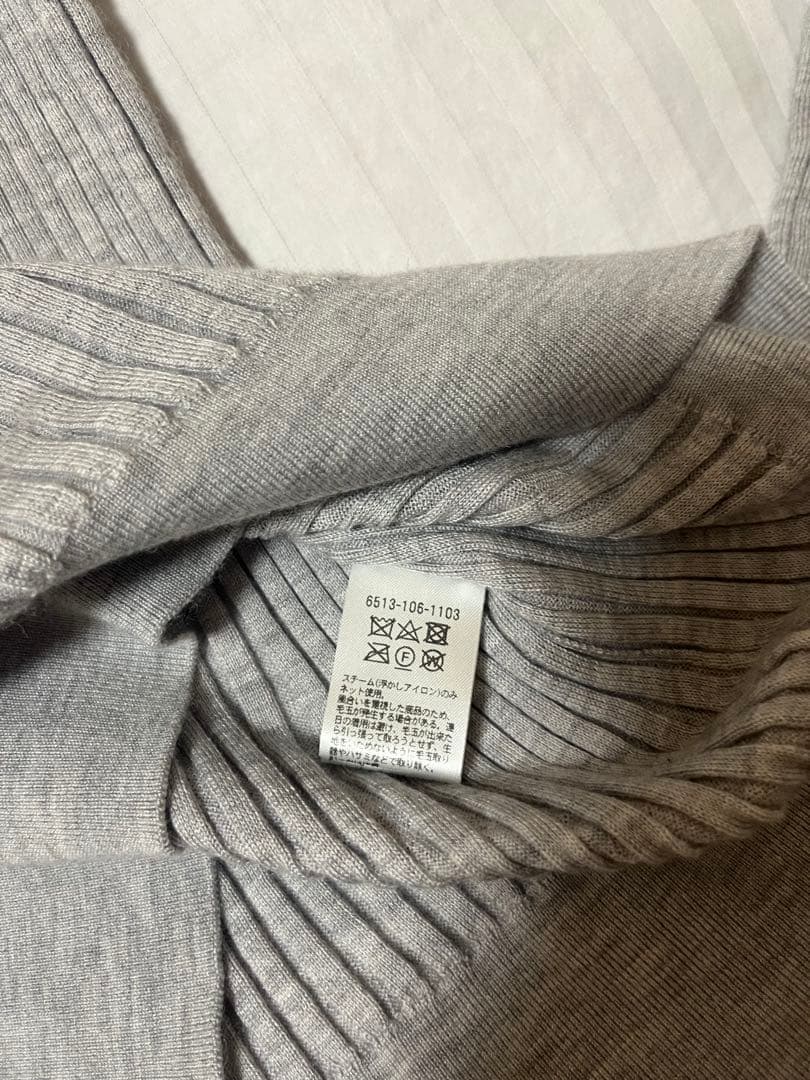 DRAWER ドゥロワー カシミヤシルク リブタートルニット グレー DRAWER ドゥロワー カシミヤシルク リブタートルニット グレー