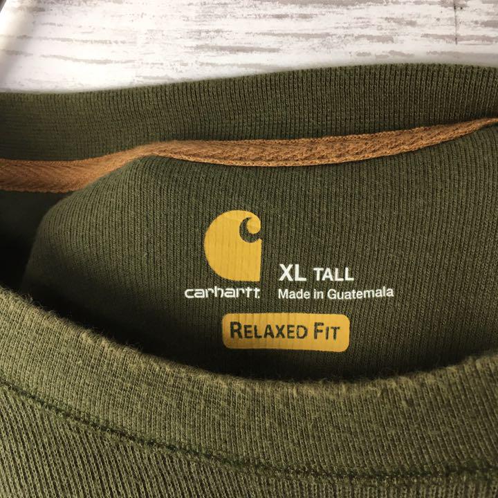 B65 【carhartt】ハンティング サーマルトレーナー【メンズXLT】緑