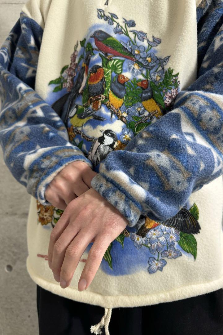 old half zip animal fleece jacket