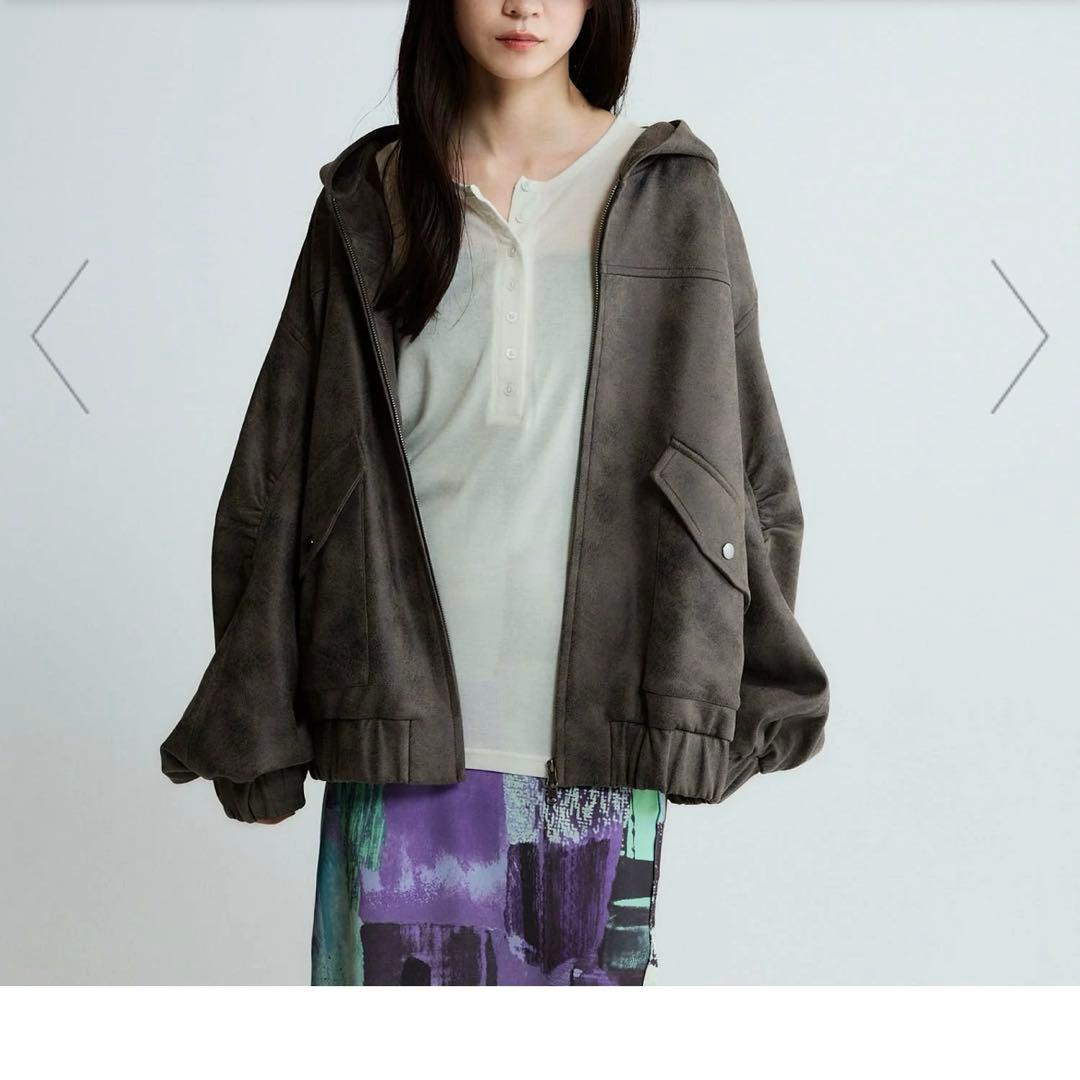 専用です！グレー系完売☆JEANASISモンスターフードブルゾンフリーサイズ