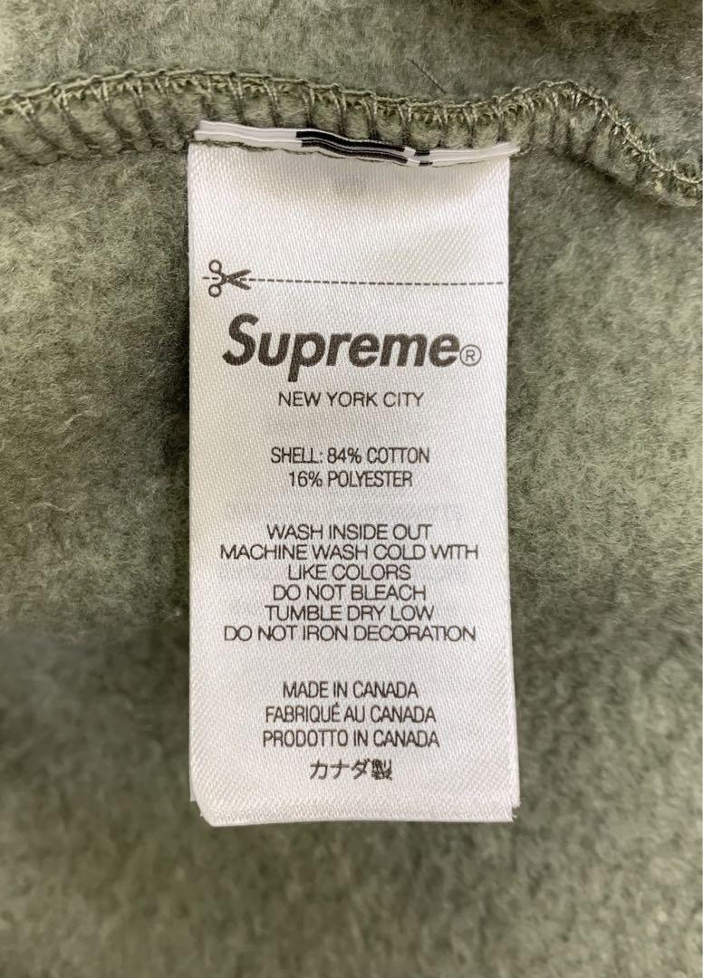 SUPREME オリーブ フード付きパーカー　Ｌサイズ