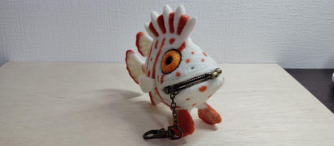羊毛フェルト がま口ホルダー ハンドメイド - 財布・ケース
