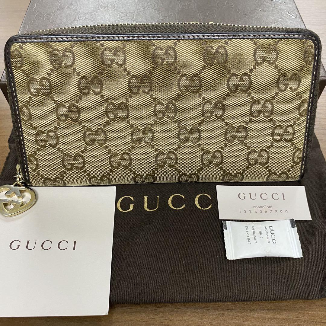 新品同様‼️グッチ GUCCI 財布 長財布 GGキャンバス ラウンド