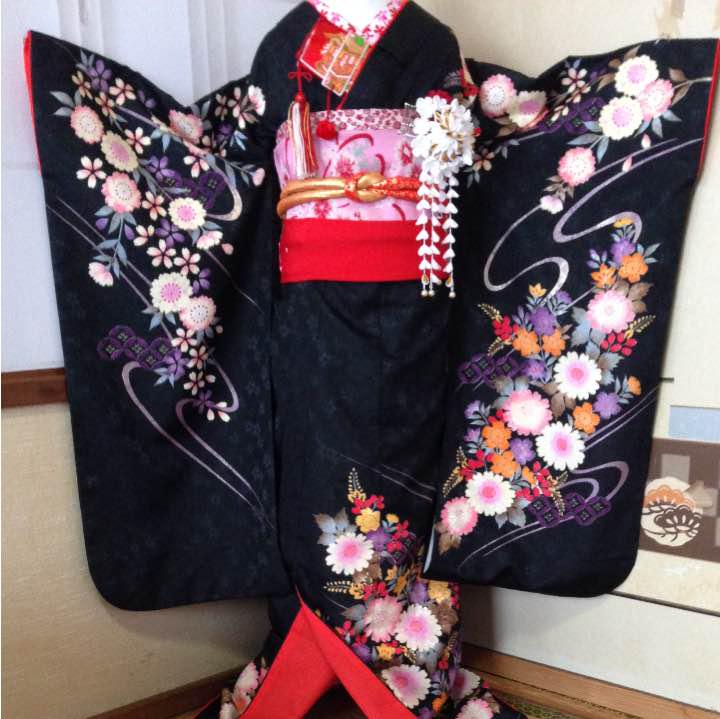 2848☆上質レトロ 絞り染め 金駒刺繍 七才セット 七五三 祝着