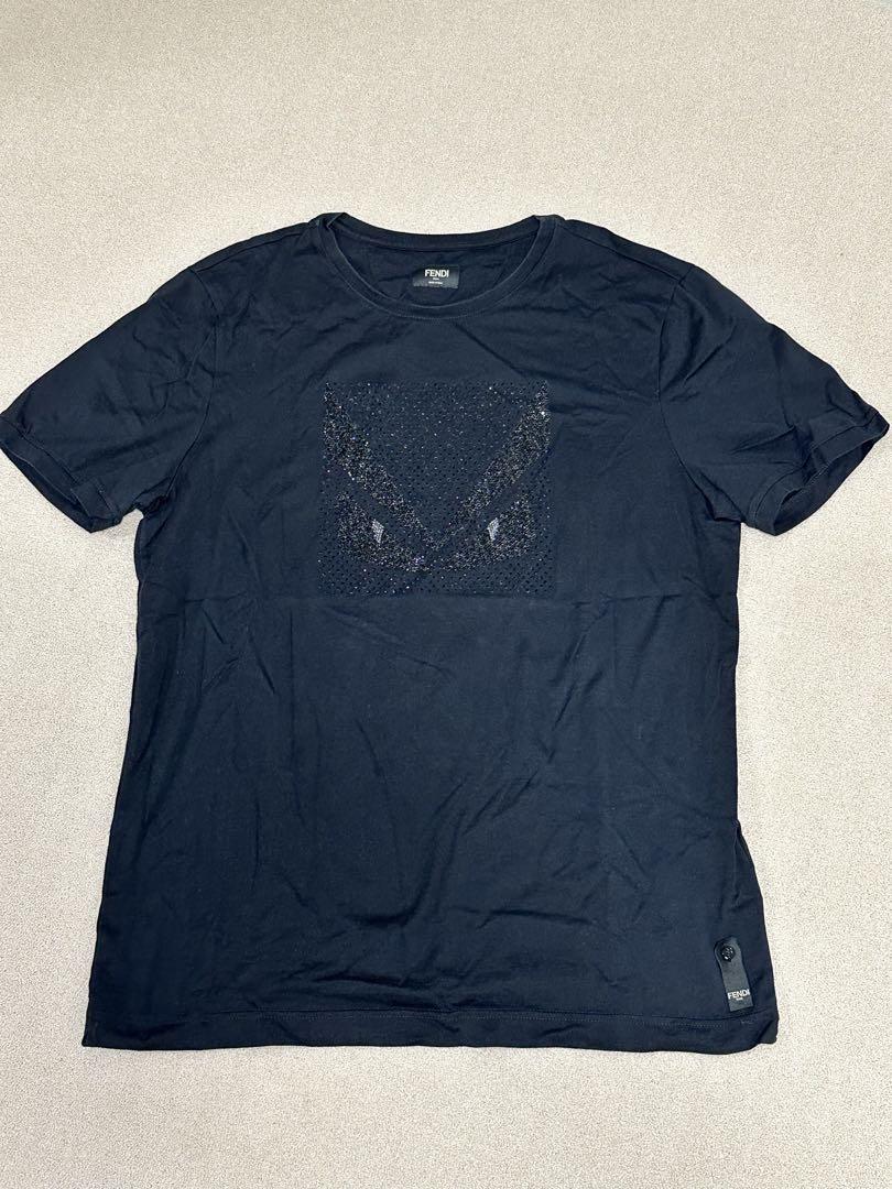 FENDI スワロフスキー ブラック Tシャツ FENDI スワロフスキー装飾 ブラック Tシャツ 54