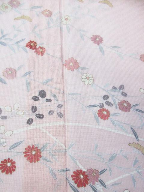 未着用に近い！絹紗＊菊＆女郎花＊ラグジュアリー＊夏物＊訪問着＊１６０ｃｍ＊裄６４ 未着用に近い！絹紗＊菊＆女郎花＊ラグジュアリー＊夏物＊訪問着