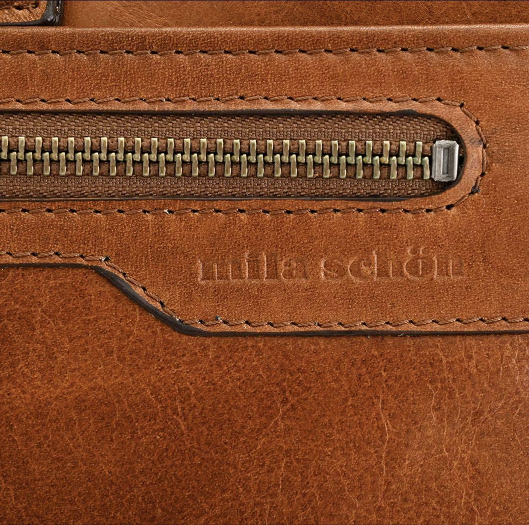 新品 ミラショーン バッグ ビジネスバッグ キャメル mila schon