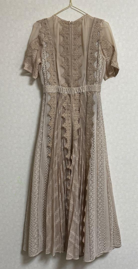 SNIDEL レースプリーツフレアワンピ 結婚式　ドレス