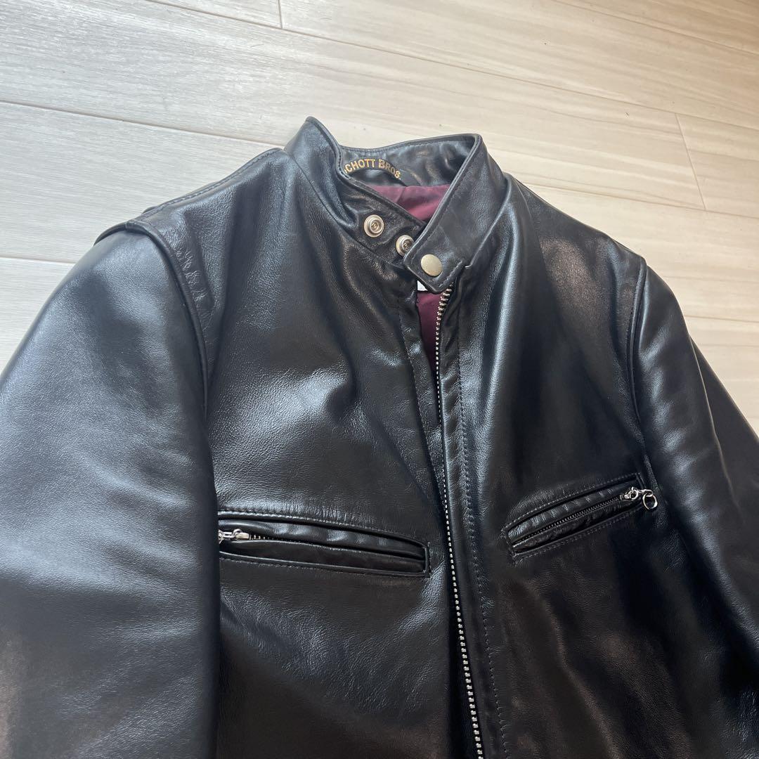 【美品】ホース Schott シングルライダースジャケット 34