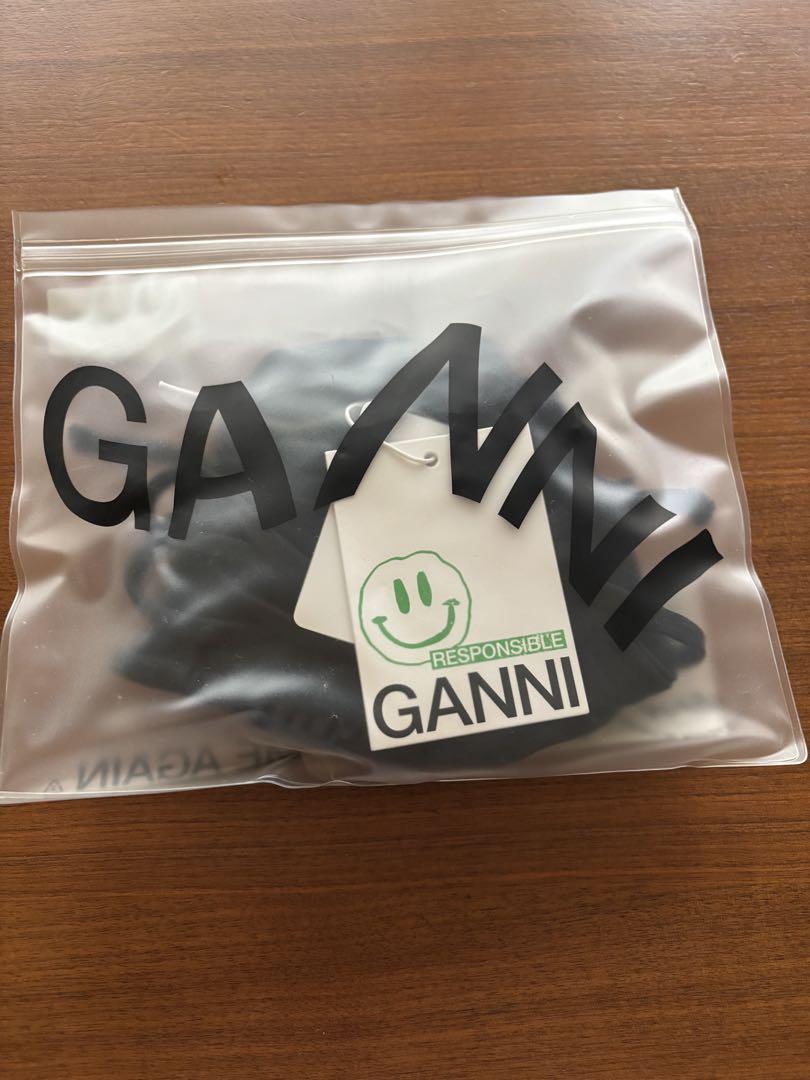 GANNI ブラック トライアングルビキニトップ 36 Lace Ladies 水着 ベーシックストラップトライアングルビキニ