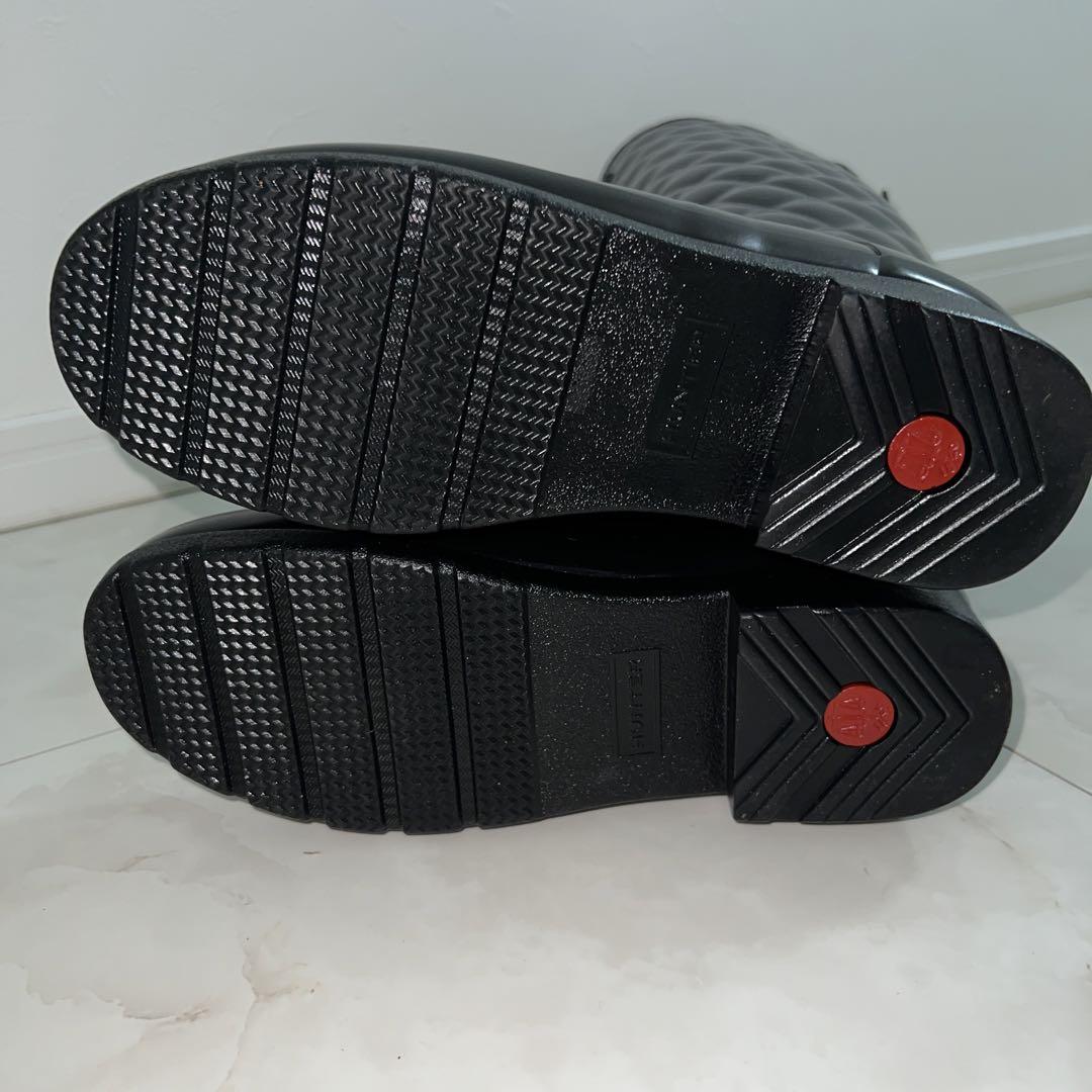 Hunter 長靴　キルティング　24cm UK38 ブラック