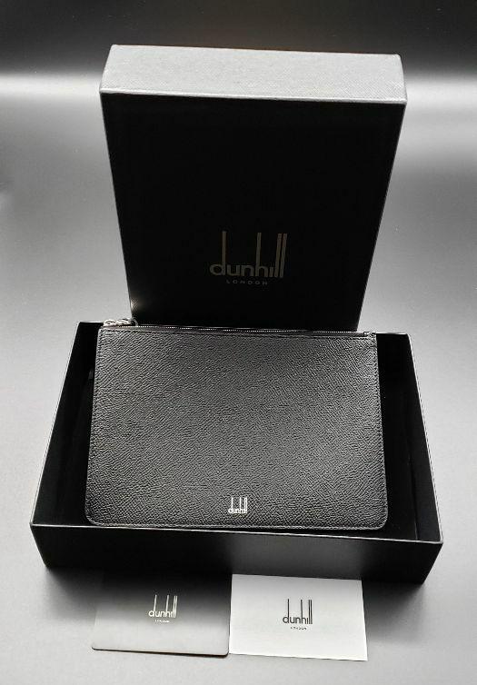 定価4万dunhill カドガンジップポーチ ブラック W6Gxk-m30432116588 ダンヒル 低価NEW