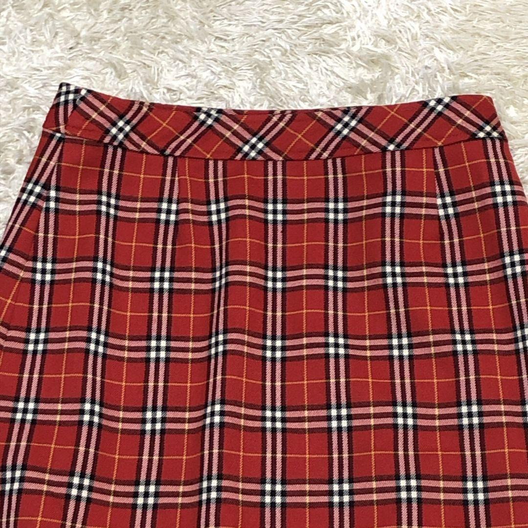 【美品】バーバリーブルーレーベル 巻きスカート ひざ丈 38 ノバチェック