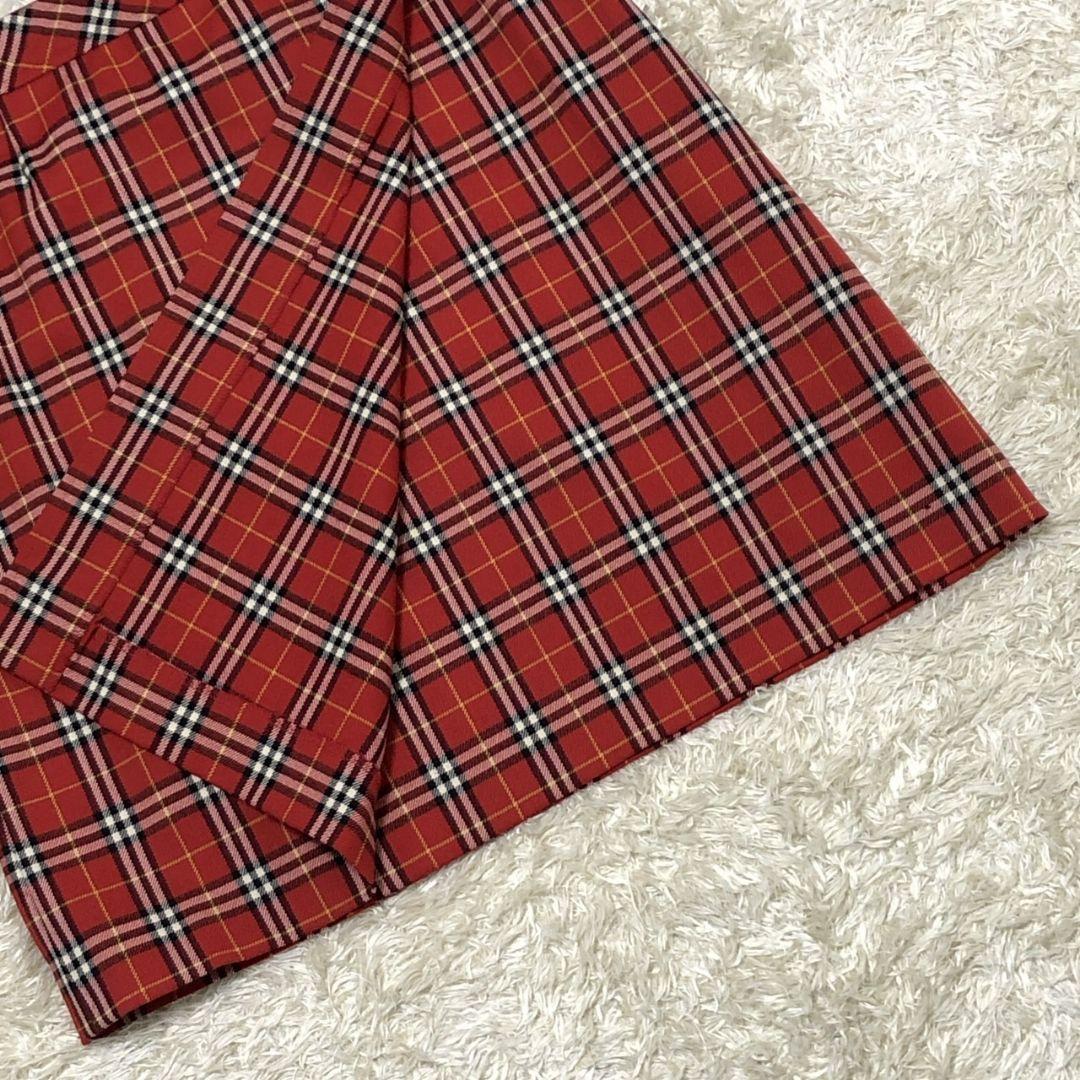 【美品】バーバリーブルーレーベル 巻きスカート ひざ丈 38 ノバチェック
