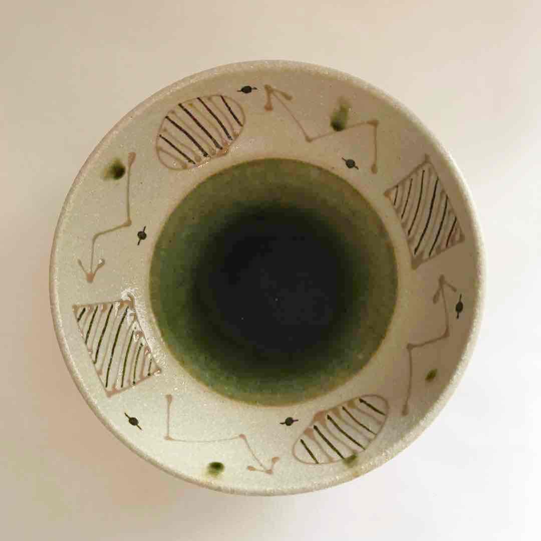 織部丸四角文様鉢