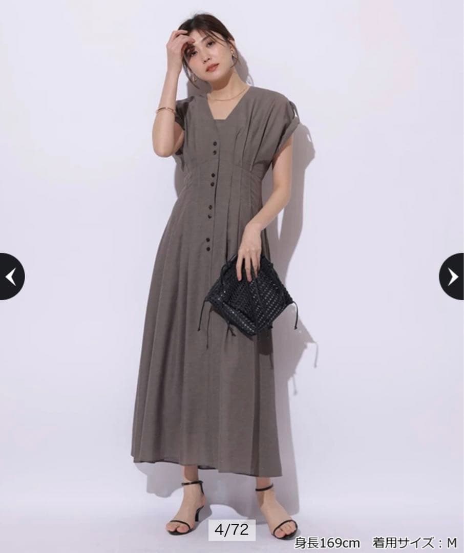 新品 未使用 マイストラーダ ゆるタックリネンワンピース