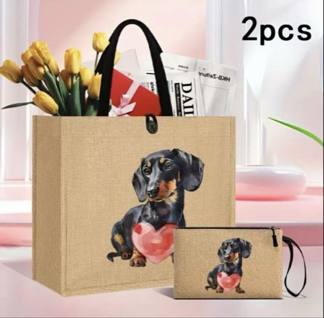 Sosiety6 トートバッグ エコバッグ 犬 ダックスフンド 犬トート バッグ 犬 エコ バッグ ダックス フンド 来月下旬から