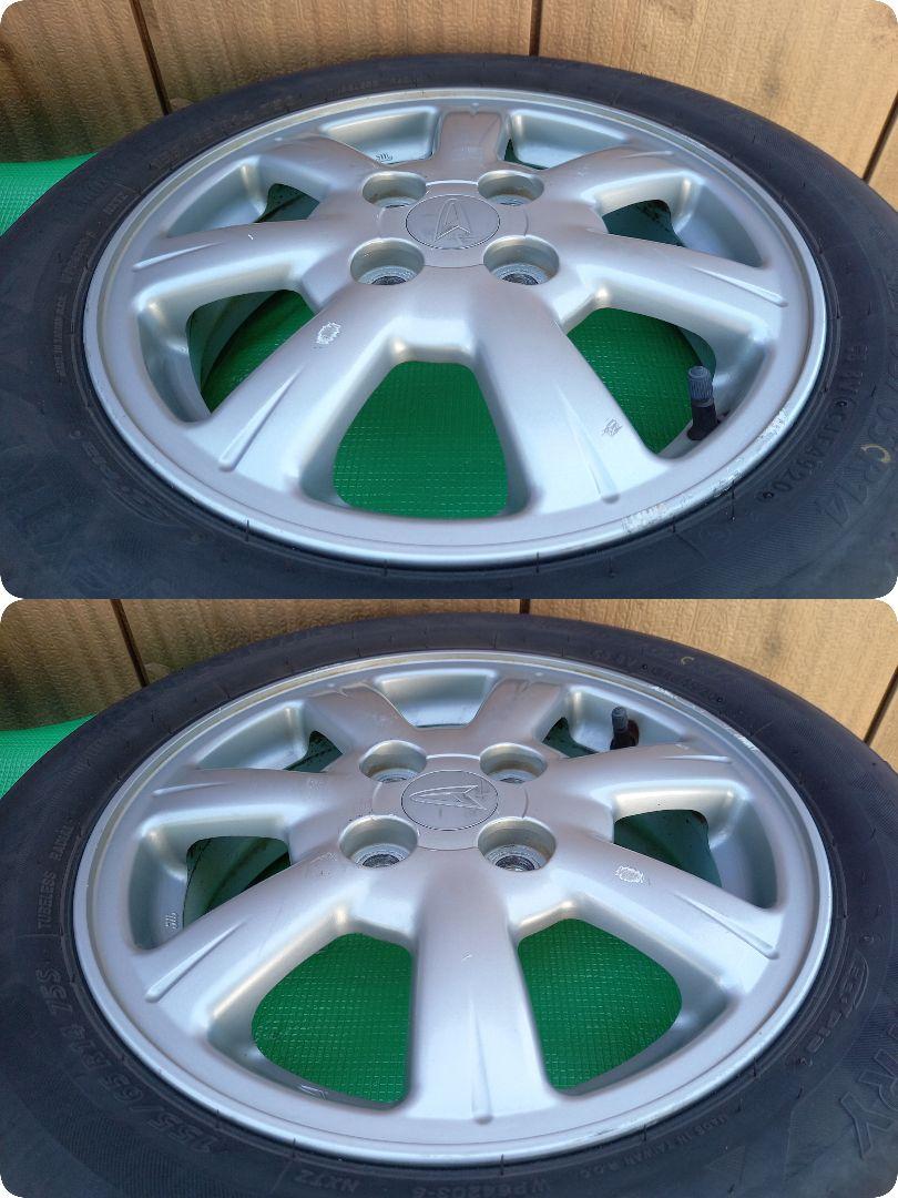 ①ダイハツ純正 14インチ アルミホイール 2本 タイヤ付 155/65R14